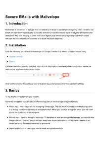 Secure Emails with Mailvelope