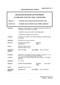 Delegated Decision List for Period