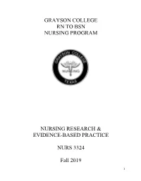 Grayson College Rn to Bsn Nursing Program Nursing
