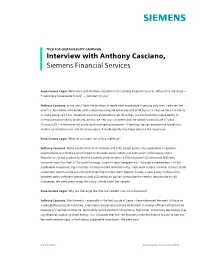 Interview with Anthony Casciano, Siemens Financial Services