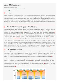 Lipids of Sulfolobus Spp. | Encyclopedia