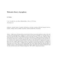 Molecular Theory of Graphene