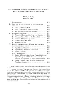 Peer-To-Peer Financing for Development: Regulating the Intermediaries