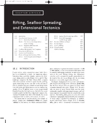 Rifting, Seafloor Spreading, and Extensional Tectonics