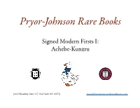 Signed Modern Firsts I: Achebe–Kunzru