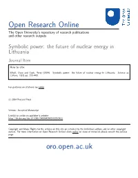 The Future of Nuclear Energy in Lithuania Journal Item