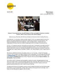 07-12-2021 WIF and the Sundance Institute Financing