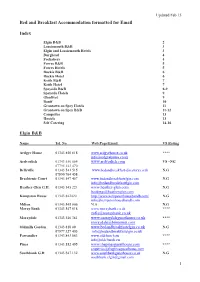 Bed and Breakfast Accommodation Formatted for Email Index Elgin B&B