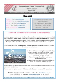 Function in Christchurch for All ICNZ Members