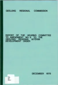 Geelong Regional Commission Report of the Hearing
