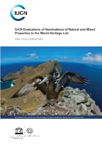 IUCN Evaluations of Nominations of Natural and Mixed Properties to the World Heritage List