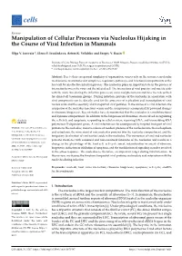 Manipulation of Cellular Processes Via Nucleolus Hijaking in the Course of Viral Infection in Mammals