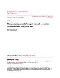Microwave Enhancement of Energetic Materials Combustion Through Gas-Phase Flame Interactions