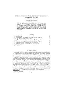 Optimal Stopping Time and Its Applications to Economic Models