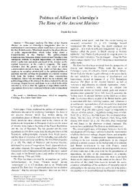 Politics of Affect in Coleridge's the Rime of the Ancient Mariner