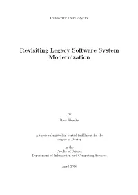 Revisiting Legacy Software System Modernization