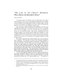 "The Law of the Circuit" Revisited: What Role for Majority Rule?