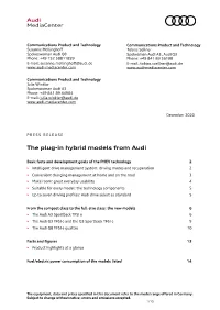 The Plug-In Hybrid Models from Audi