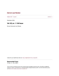 Vol. 85, No. 1: Full Issue