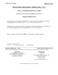Western Refining Pipeline, Llc