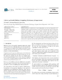 A Survey on Parallel Multicore Computing: Performance & Improvement