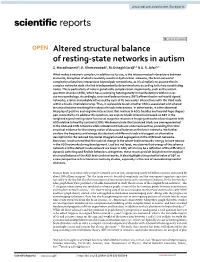 Altered Structural Balance of Resting-State Networks in Autism