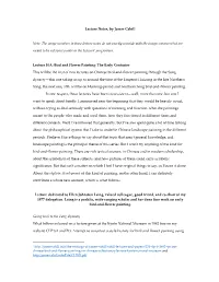 Lecture Notes, by James Cahill