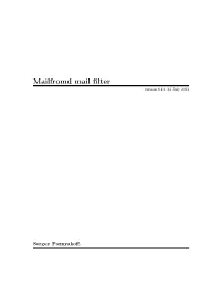 Mailfromd Mail Filter Version 8.12, 23 July 2021