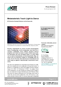 Metamaterials Teach Light to Dance