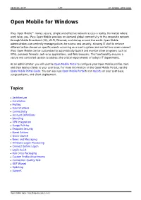 Open Mobile for Windows Ipass Open Mobile™ Makes Secure, Simple and Effective Network Access a Reality