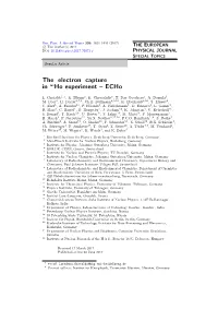 The Electron Capture in 163Ho Experiment – Echo