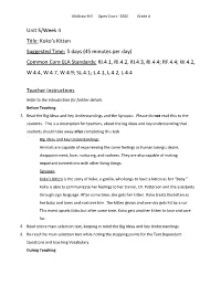 Unit 5/Week 4 Title: Koko's Kitten Suggested Time