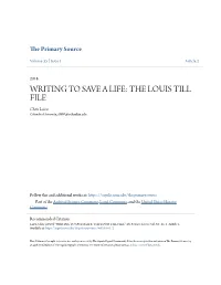 THE LOUIS TILL FILE Chris Laico Columbia University, Cl880@Columbia.Edu