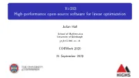Highs High-Performance Open-Source Software for Linear Optimization
