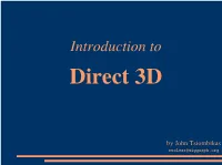 Introduction to Direct 3D