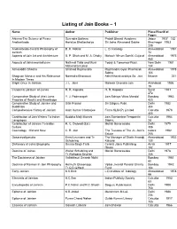 Listing of Jain Books – 1