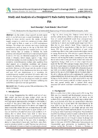Study and Analysis of a Designed F1 Halo Safety System According to FIA