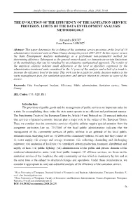 The Evolution of the Efficiency of the Sanitation Service Provision