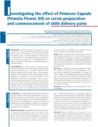 Investigating the Effect of Primrose Capsule (Primula Flower Oil) on Cervix Preparation and Commencement of Child Delivery Pains