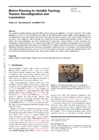 Motion Planning for Variable Topology Trusses: Reconfiguration and Locomotion