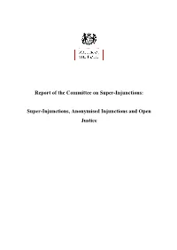 Report of the Committee on Super-Injunctions