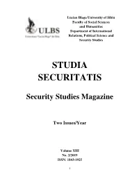 Studia Securitatis 2 2019