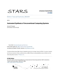 Automated Synthesis of Unconventional Computing Systems