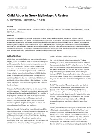 Child Abuse in Greek Mythology: a Review C Stavrianos, I Stavrianou, P Kafas