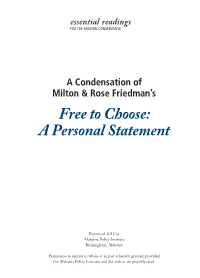 Free to Choose: a Personal Statement
