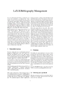 Latex/Bibliography Management