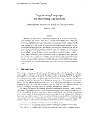 Programming Languages for Distributed Applications