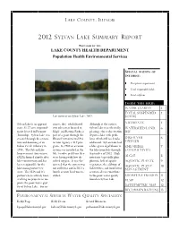2012 Sylvan Lake Report