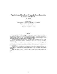 Application of Geodetic Datums in Georeferencing EUMETNET/OPERA 1999-2006