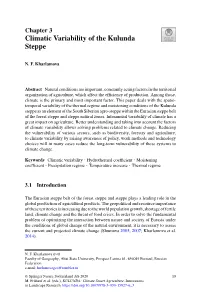 Chapter 3 Climatic Variability of the Kulunda Steppe